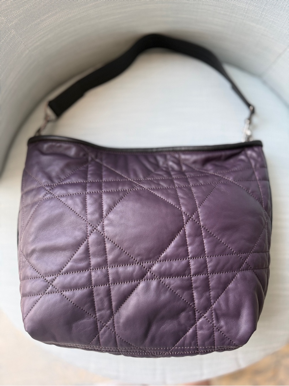 Rough & Tumble Large E+W Boho in purple Quilted Pashi w/ gray interior - Picture 3 of 6